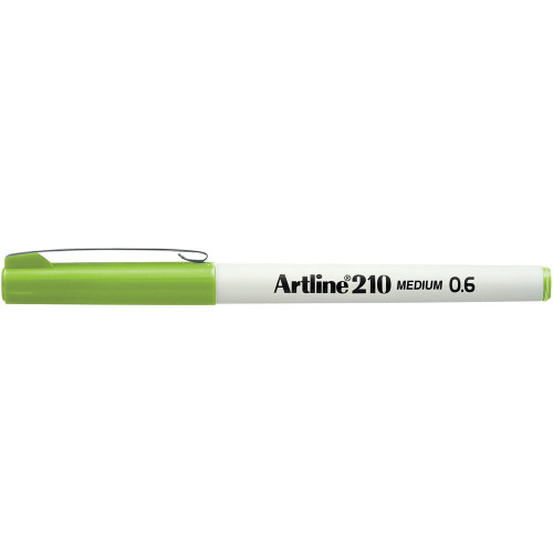 ARTLINE 210 FINELINER PENS 0.6mm Lime Green Pack of 12