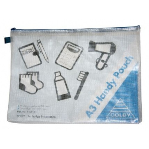 COLBY HANDY POUCH A3 Zippered Blue