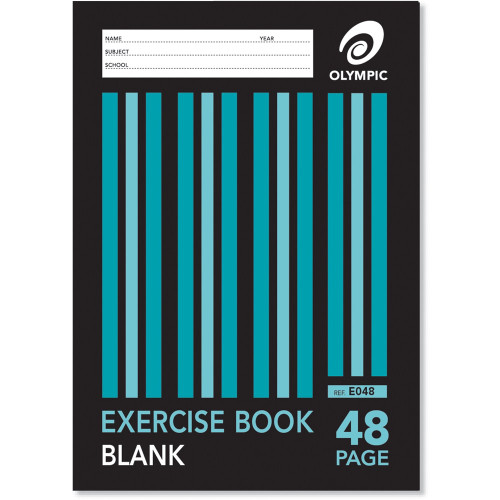 OLYMPIC EXERCISE BOOK E048 A4 297 x 210mm, 48 Pages, Blank (Unruled)