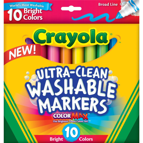 CRAYOLA WASHABLE BROAD MARKER 10 Asst Bright Colors