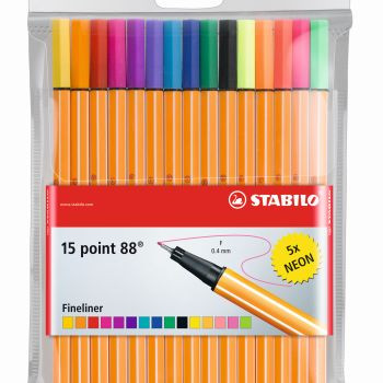 STABILO POINT 88 FINELINER Neon Wallet 15