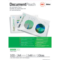 GBC/IBICO LAMINATING POUCHES A3 125 Micron, Bx100