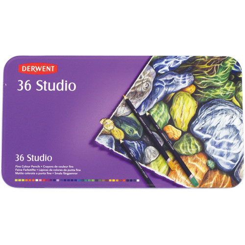 DERWENT STUDIO PENCILS Tin 36 Assorted