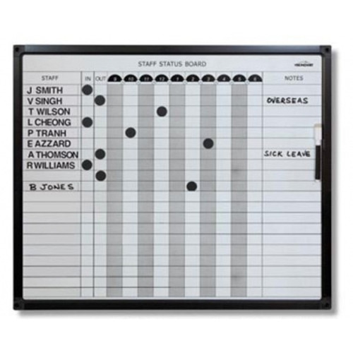 STAFF STATUS BOARD 527 x 615mm 20 Name