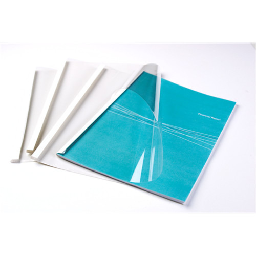 FELLOWES THERMAL BINDING COVER A4 6mm White Back Clear Front Box of 100