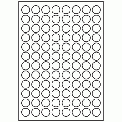 Polylaser Gloss Clear Permanent 20mm Circle Labels 96 Labels per Sheet 20 Sheets