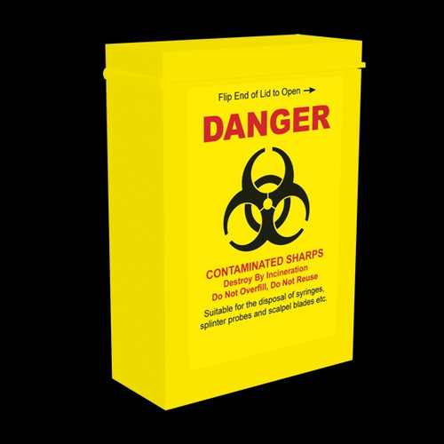 AEROHAZARD Needle Disposal Unit 90mL, Yellow
