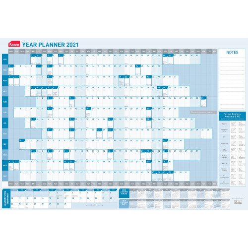 SASCO WALL YEAR PLANNER STANDARD 610 X 870mm (2024)