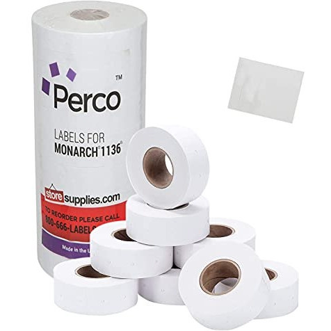 MONARCH REMOVEABLE LABEL ROLL FOR R1136 WHITE PLAIN 19.8MM X 16.5MM PACK OF 6 ROLLS  (1000 LABELS PER ROLL)