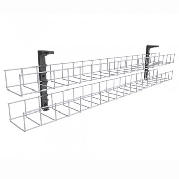 DUEL TIER CABLE BASKET 1550MM (W) 2 X TRAY 2 X MOUNTING BRACKET White