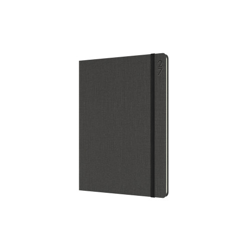 Debden Designer Diary Week To View D36 Textured Fabric Charcoal (Pre-Order Now for 2027) ** ETA 30/9/2026 **