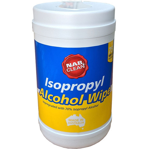 Isopropyl Alcohol Wipes (14 x 42cm) 70% Alcohol Tub of 75 Wipes