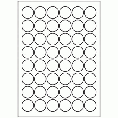 POLYLASER GLOSS LABELS CLEAR LASER COMPATIBLE #508 30mm Diameter Circle 48UP Box of 100 Sheets