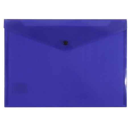Bantex Transparent Document Wallet PP A4 Button Closure - Purple (34046)