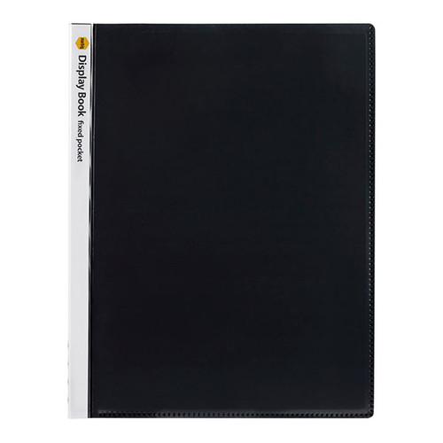 MARBIG DISPLAY BOOK WITH CLEAR SPINE AND INSERT COVER NON-REFILLABLE 40 PAGES BLACK