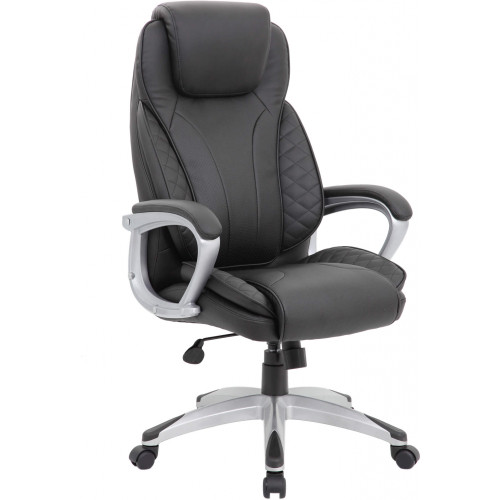 YS444 Tristar Chair High Back Black with Silver Arms