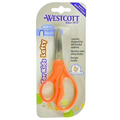 WESTCOTT 127MM (5") LEFTY BLUNT RED HANDLE SCISSORS