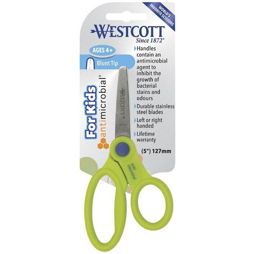 Westcott School Safety Scissors 127mm Blunt P2 Microban Assorted Colours
