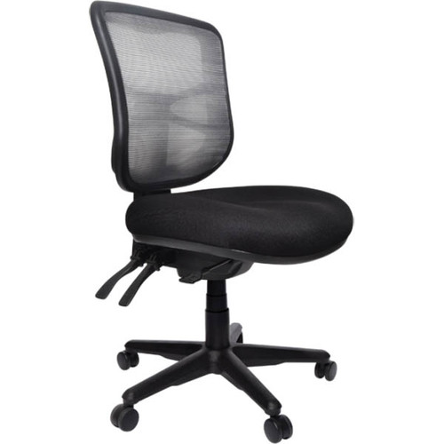 BURO METRO OFFICE CHAIR MESH BACK NO ARMS BLACK NYLON BASE WITH SEATSLIDE