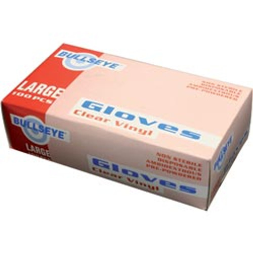 VINYL DISPOSABLE GLOVES Powder Free XL Pk100 Clear