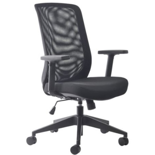 Mondo Gene Mesh Back Office Chair With Arms Black Mesh Back and Fabric Seat