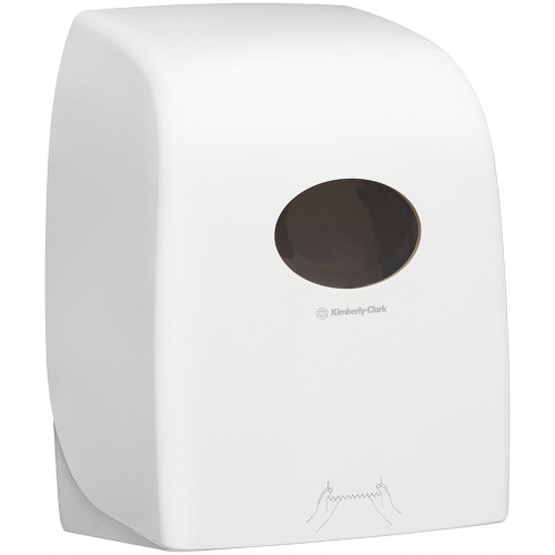 Aquarius Hard Roll Hand Towel Dispenser White Lockable ABS Plastic Compatible with Kimberly-Clark KC-6765, KC-1005 & KC-6668
