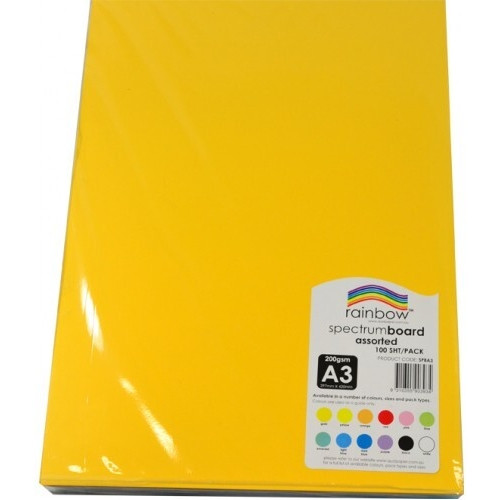 RAINBOW SPECTRUM BOARD 220GSM - A3 ASSORTED (Pack of 100)