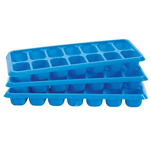 Ice Cube Tray 25 x 10 x 3cm (Pack of 3)(2 Assorted Colours & Plastic) KA0157