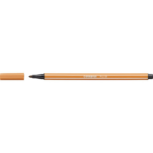 STABILO PEN 68 FIBRE TIP PEN DARK OCHRE (BX10)