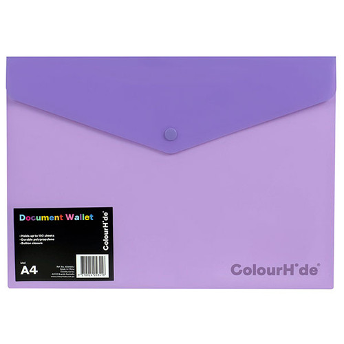 COLOURHIDE DOC WALLET PP W/ BUTTON PURPLE