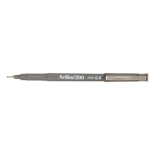 ARTLINE 200 FINELINER PEN 0.4MM GREY (BX12)