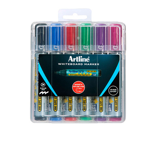 ARTLINE 579 WHITEBOARD MARKER ASSORTED (WLT6) with magnetic case