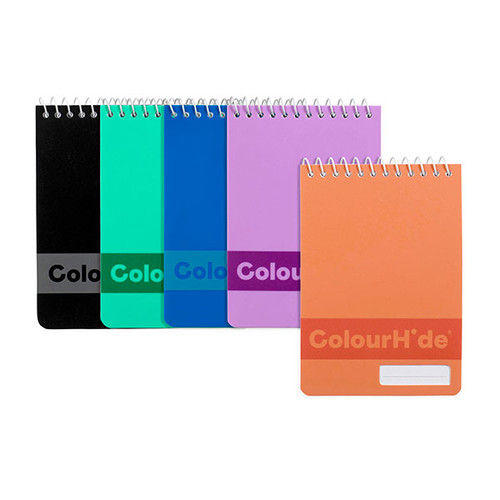 COLOURHIDE POCKET NOTEBOOK POCKET 96PG ASSORTED (Pack of 5)