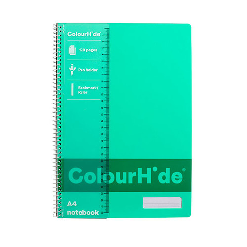 COLOURHIDE NOTEBOOK A4 120PG SEA GREEN