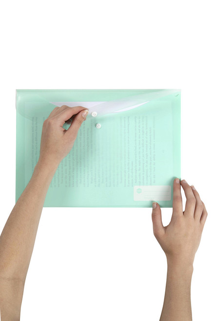 MARBIG DOCULOPE DOCUMENT WALLET A4 PASTEL GREEN