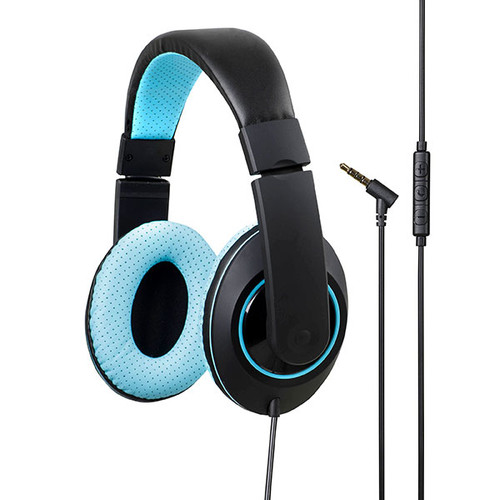 KENSINGTON OVER EAR HEADPHONES WITH INLINE MIC AND VOLUME CON BLUE