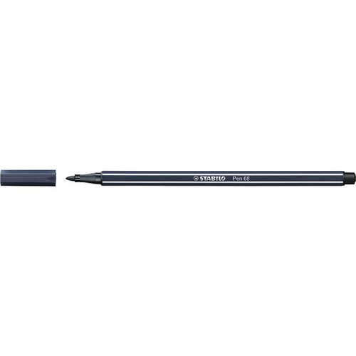 STABILO PEN 68 FIBRE TIP PEN PAYNES GREY (BX10)