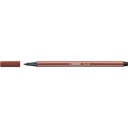 STABILO PEN 68 FIBRE TIP PEN SIENNA (BX10)