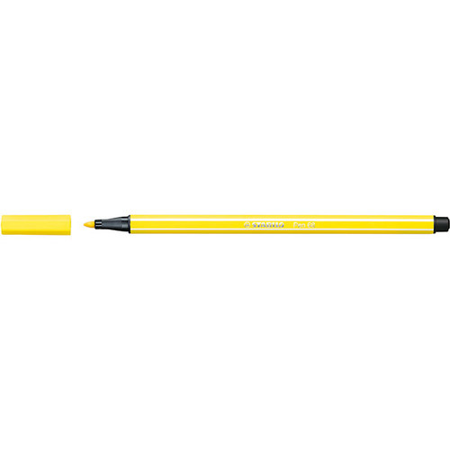 STABILO PEN 68 FIBRE TIP PEN LEMON YELLOW (BX10)