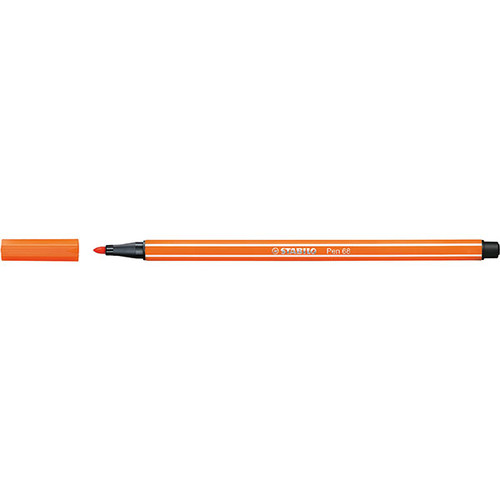 STABILO PEN 68 FIBRE TIP PEN PALE VERMILLION (BX10)