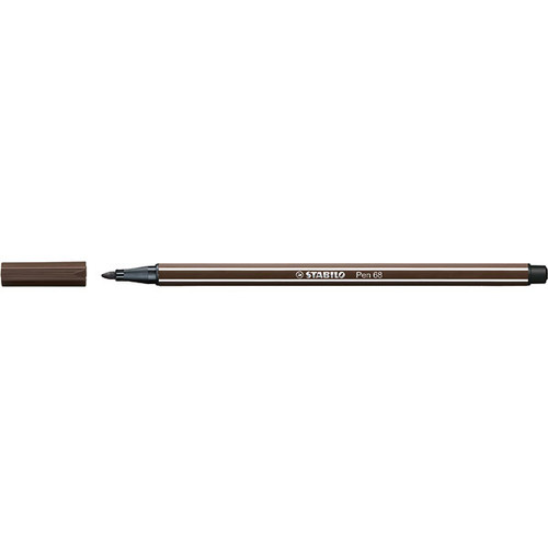 STABILO PEN 68 FIBRE TIP PEN UMBER (BX10)