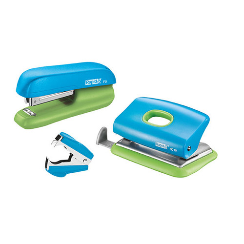 RAPID STAPLER MINI F5 BLUE/GREEN VALUE PACK