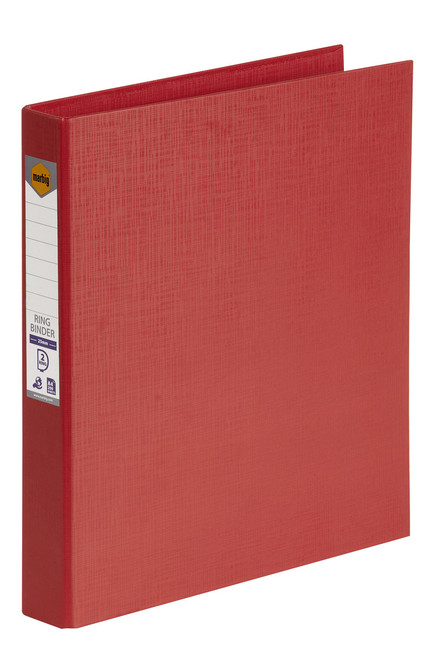 MARBIG RING BINDER A4 25MM 2D PE RED