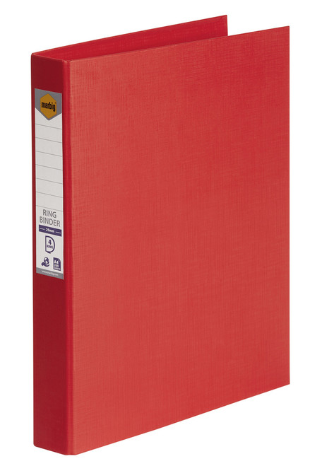 MARBIG RING BINDER A4 25MM 4D PE RED