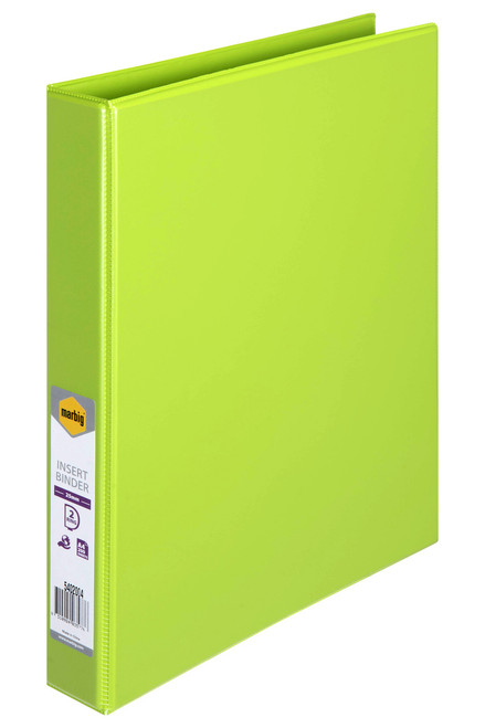 MARBIG CLEARVIEW INSERT BINDER A4 25MM 2D LIME