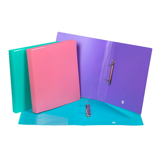 MARBIG A4 PP RING BINDER 2D 25MM ASSORTED (EACH)