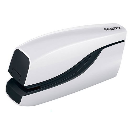 LEITZ WOW STAPLER BATTERY POWERED WHITE