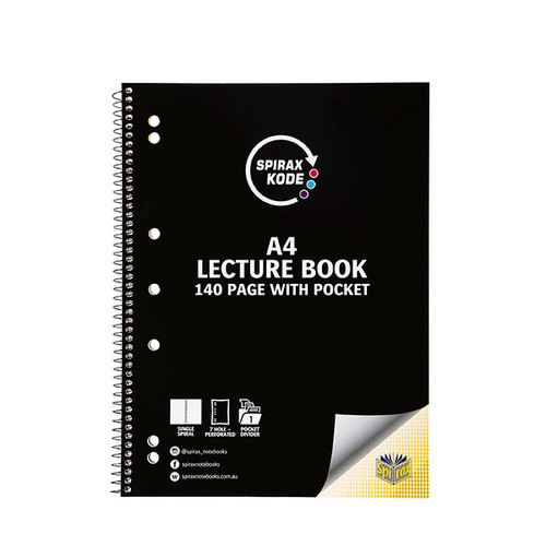 SPIRAX KODE 958 A4 LECTURE BOOK 140PG W/POCKET