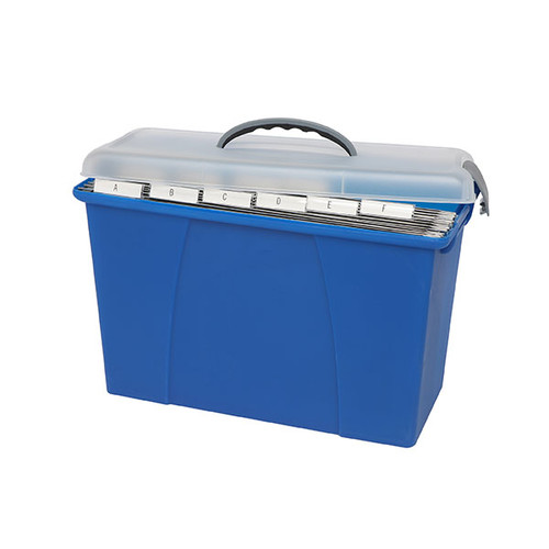 CRYSTALFILE CARRY CASE CLEAR LID/BLUE BASE
