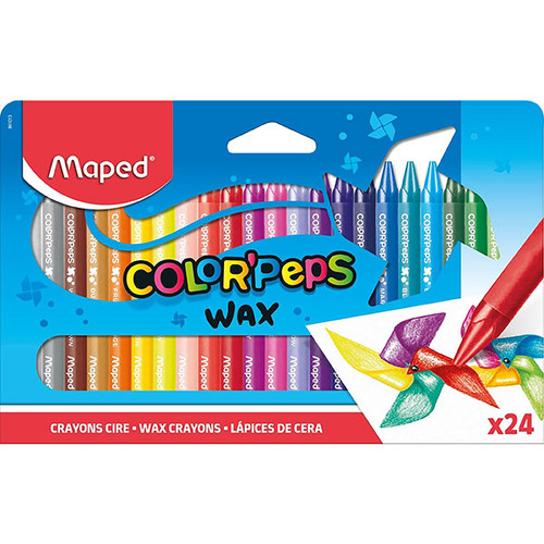 MAPED COLOR PEPS WAX CRAYONS PK24